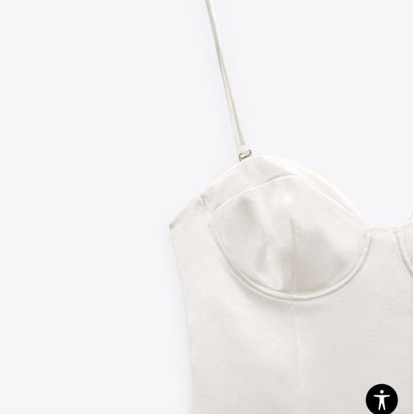 White satin effect Zara body suit - Picture 2 of 2